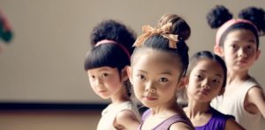 ダンスレッスン中の子供